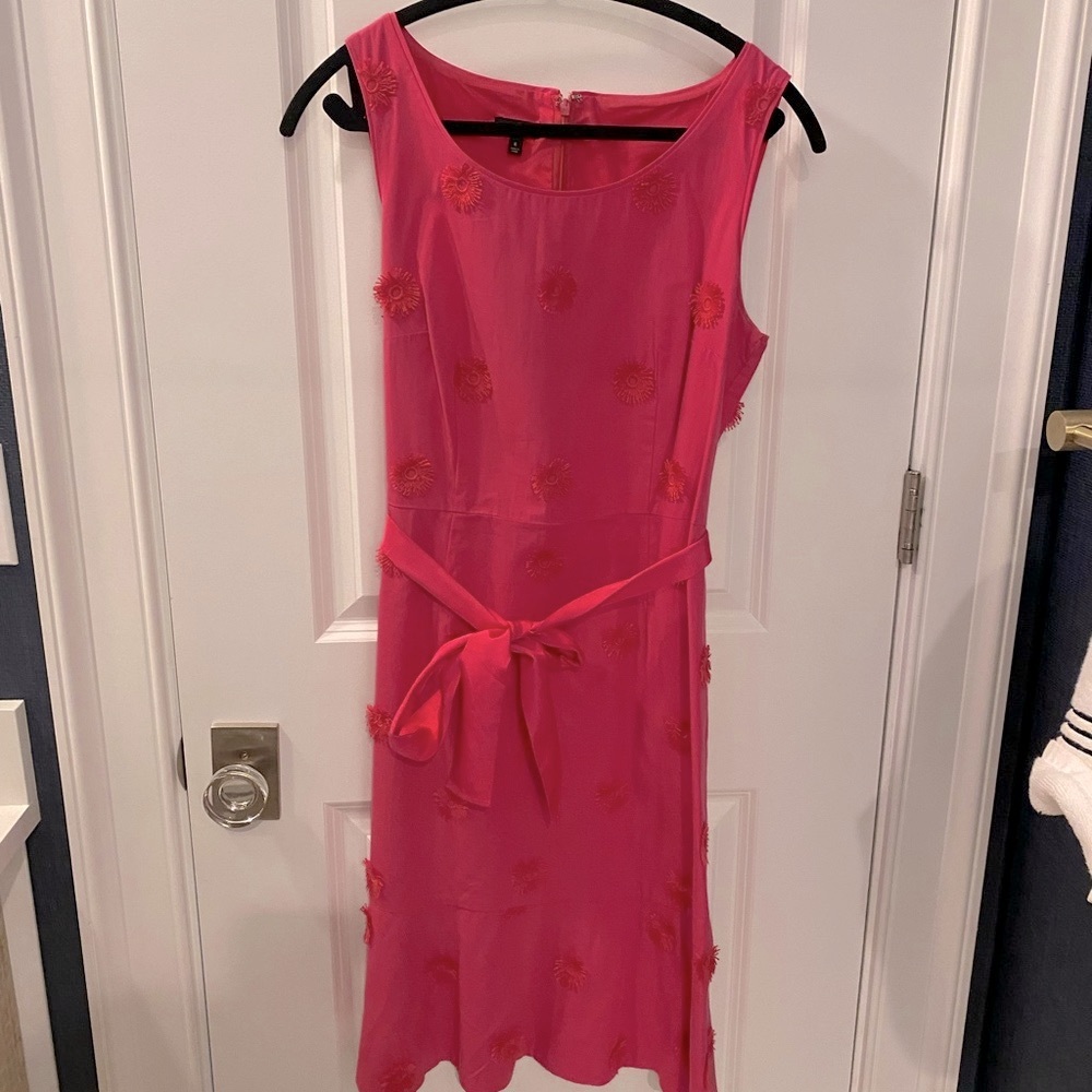 Talbots pink size 8 flower dress with optional belt